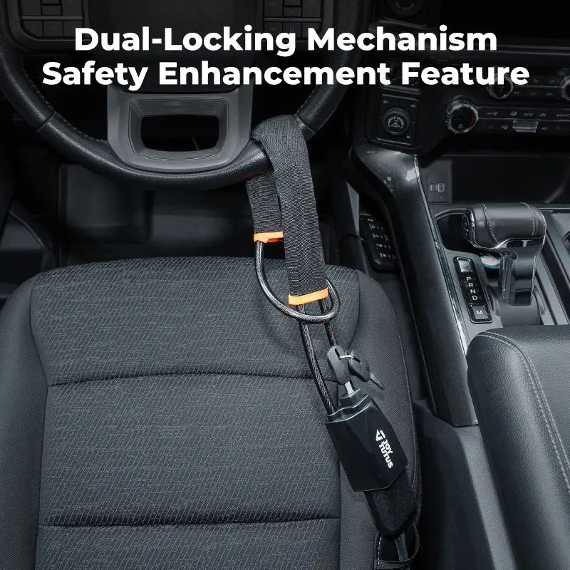 JOYTUTUS Universal Anti-Theft Car Steering Wheel Lock with 3 Keys for Security Fit Most Vehicles Truck SUV Van Black Automotive Dashboard Accessory