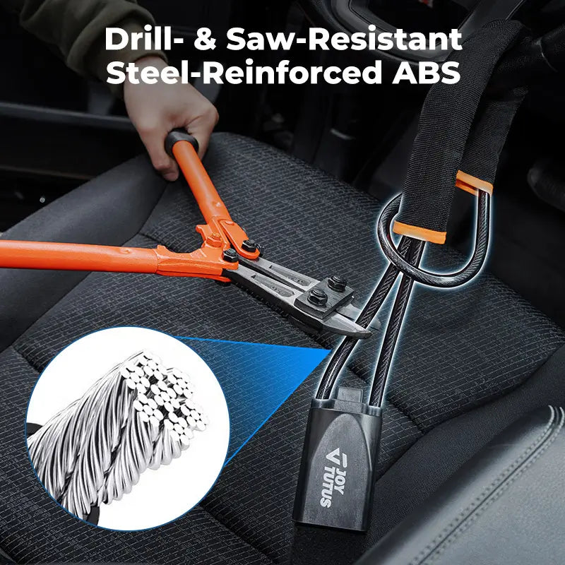 JOYTUTUS Universal Anti-Theft Car Steering Wheel Lock with 3 Keys for Security Fit Most Vehicles Truck SUV Van Black Automotive Dashboard Accessory